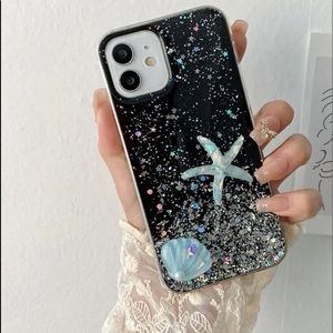 ✅ 3/$18 3D Starfish & Shell Decor iPhone 12 Pro Max Case Black & Blue color